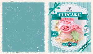 Rose frosted cupcakes on a light teal backdrop