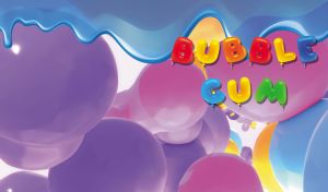 Colorful and shiny bubblegum balloons close-up on white