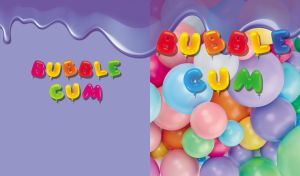Colorful and shiny bubblegum balls close-up on violet