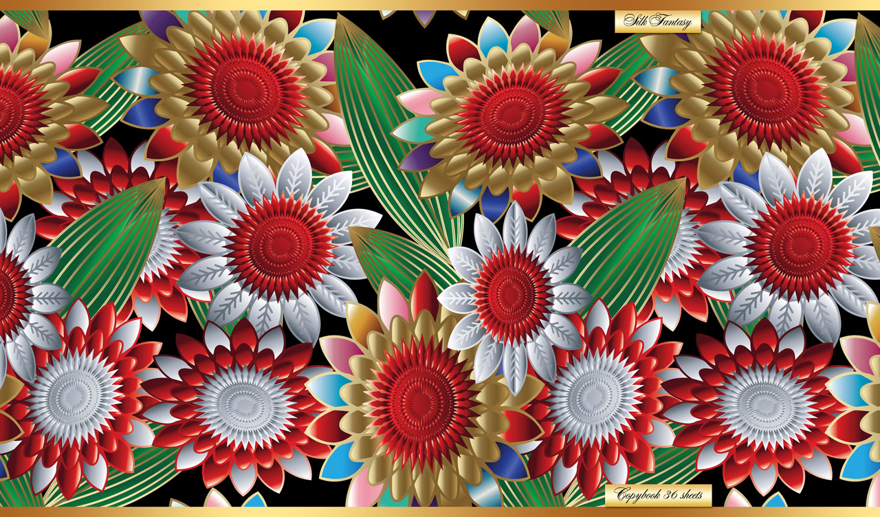 Silk Fantasy | Floral Seamless Patterns with Golden Accents