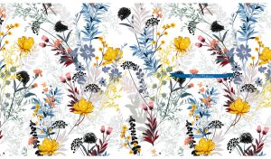 Seamless floral pattern with beautiful wildflowers on white