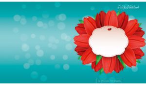 Red tulip wreath against a teal gradient background