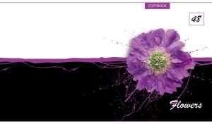 Purple scabiosa single flower head closeup on a black and white background