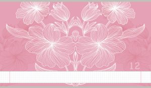 White Line Flowers | Symmetrical Drawings on Soft Pastel Hues