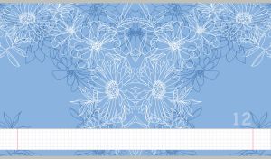 Beautiful dahlia flowers with a symmetrical outline on a pastel navy backdrop