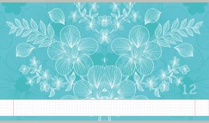 Beautiful jasmine flowers with a symmetrical outline on a teal backdrop