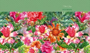 Flower Garden Oil Painting | Elegant Blooms with Polka Dot Panels