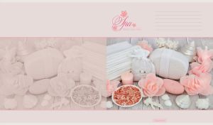 Beauty spa accessory set on a pastel pink-beige backdrop