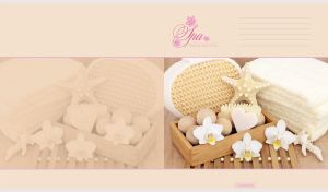 Beauty spa accessory set on a pastel beige backdrop