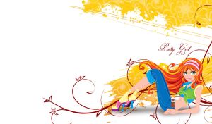 Pretty Girl | Fashioned Teens in Colorful Outfits on White with Watercolor Stencils