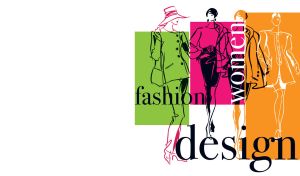 Sketch of women's fashion art cover on white background