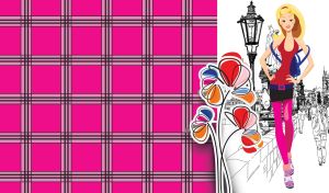 Urban Chic Sketches | Fashionable City Girls on White and Plaid