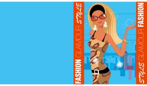 Glamorous fashionable blonde with diamond earrings on a light blue background