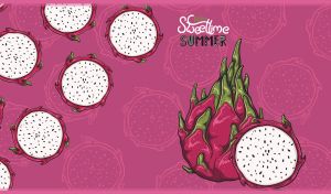 Aloha Sweettime Summer | Whimsical Dragon Fruit Designs on Dark Fuchsia