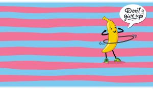 Stay Positive | Fruity Rhythms Against Uneven Colorful Stripes