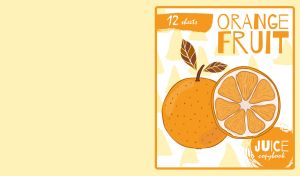 Illustration of an orange on a triangle print on a pastel yellow backdrop