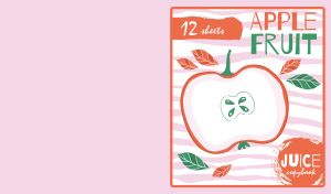 Illustration of an apple on a white zebra print on a pastel pink backdrop