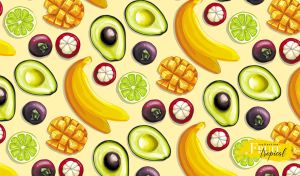 Fruit Tropical Collection | Vivid color seamless pattern backgrounds