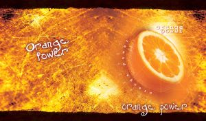 Orange cut in half, surrounded by abstract lines of analysis and measurement