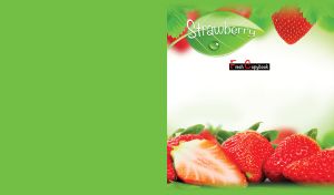 Fresh strawberries on white and green background