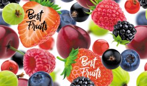 Assorted fresh berries close up on a white background