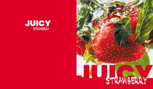 Strawberries and mint leaves floating in sparkling water on red