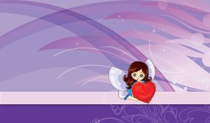 Female elf with brown hair holds a red heart