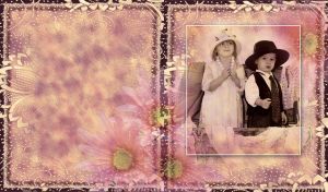 Kids and Babies | Retro Moments | Framed portraits in sepia hues against decorated texture