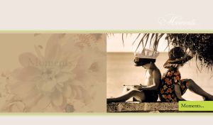 Vintage colorized sepia photo of a girl and a boy sitting back to back