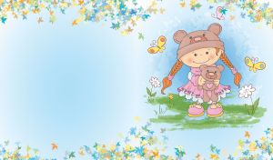 Toyland Magic | Cartoon Doll Girls and Toys in Gentle Blue Tones