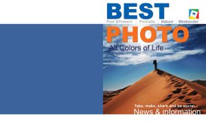 Man on dune on the blue and white cover of a travel magazine