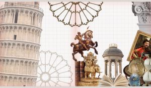 History concept collage on white grid paper pattern