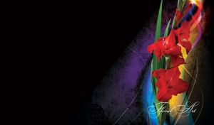 Floral Art | Vibrant Hues Against Darkness