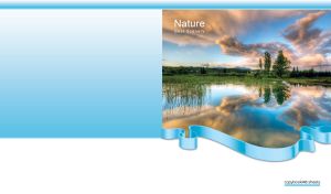 Nature scenery of the clouds reflected in the calm pond on a light blue gradient