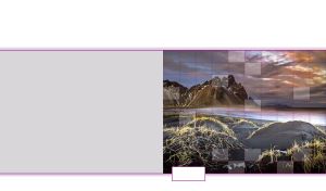 Checkered view on a bumpy sand beach with dry grass on gray and white backdrops