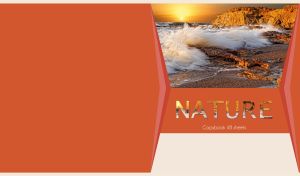 Sunset seascape with foamy waves isolated on a dark orange backdrop