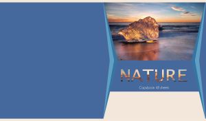 Sunset seascape with a glacier on the beach isolated on a blue backdrop