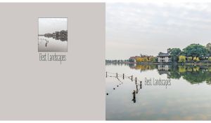 A house on a tranquil lake with net floats on a gloomy day