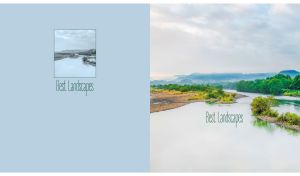 Rippling river with lush foliage beneath an overcast sky