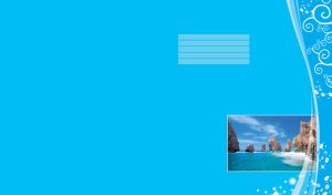 Miniature of coastal cliffs, azure water with white foam on a light blue background