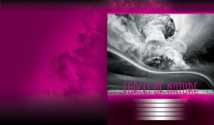 Black and white storm clouds over empty desert on a dark pink background