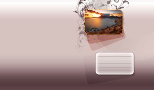 Miniature of a pond surrounded by mountains framed in an orange frame