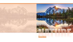 Orange sunlight behind the mountain range reflected in the clear lake