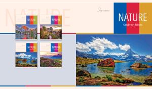 Vivid rocks in a mountain lake on pastel beige and gray