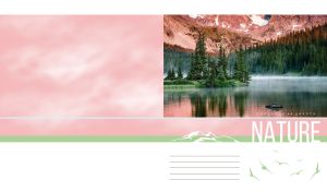 Red mountain range and fir forest reflected in a hazy lake in daylight