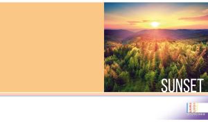 Sunset rays touch the treetops and mountains against white and yellow backdrop