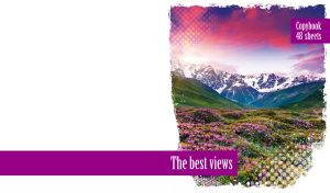 Alpine meadow landscape with grunge edges on a white backdrop