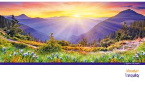 Sunlit slopes, wildflower valley, and tranquil mountains at dawn on white