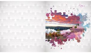 Nature | Scenes Framed in Puzzle Patterns with Blot Accents