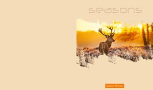 A scenic view of a deer at golden hour on a vanilla beige backdrop